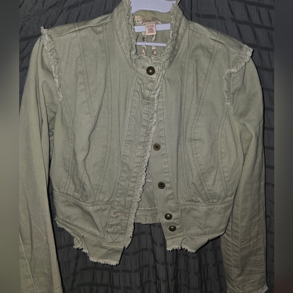 Elegant Olive Jean Jacket